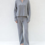 Althea Boxy Henley in Grey Goose