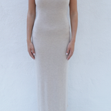 Mira Long Tank Dress in Almond