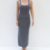 Mira Long Tank Dress in Smoke