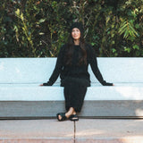 Amara Boxy Crewneck in Black Magic