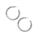 Tessa Silvertone Hoop Earrings